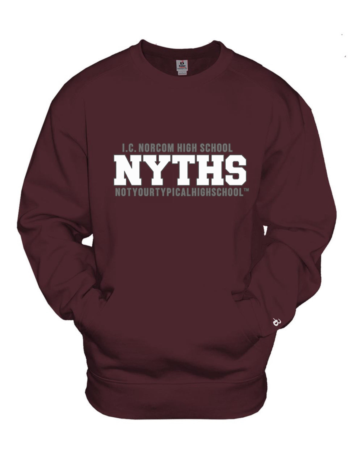 I.C. NORCOM HIGH SCHOOL NYTHS “ The School That We Love Best” Crewneck w/Pouch.